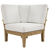 MARINA OUTDOOR PATIO TEAK CORNER SOFA IN NATURAL WHITE