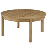 Marina Outdoor Patio Teak Round Coffee Table in Natural