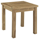 Marina Outdoor Patio Teak Side Table in Natural