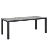 Maine 80" Outdoor Patio Dining Table in Brown Gray