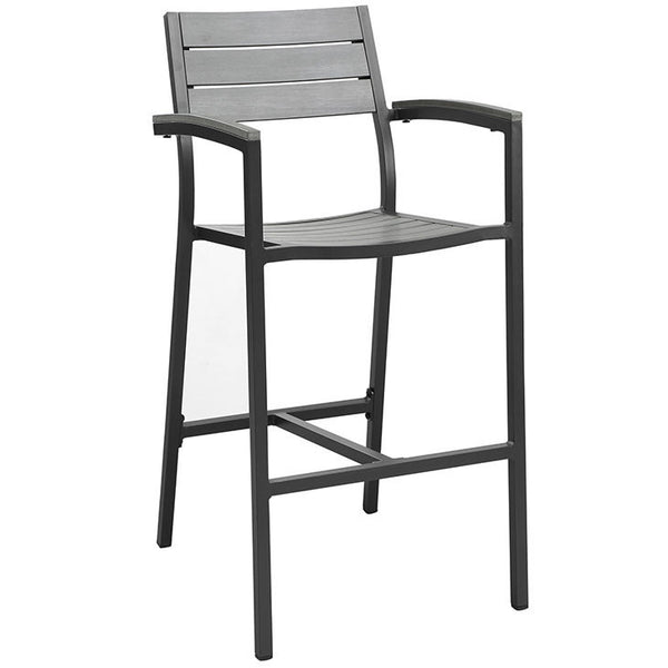 MAINE OUTDOOR PATIO BAR STOOL IN BROWN GRAY