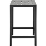 Maine Outdoor Patio Bar Table in Brown Gray