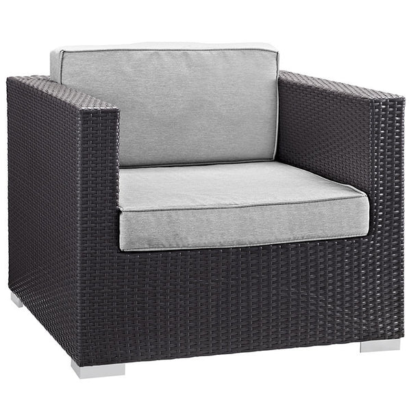 GATHER OUTDOOR PATIO ARMCHAIR IN ESPRESSO GRAY