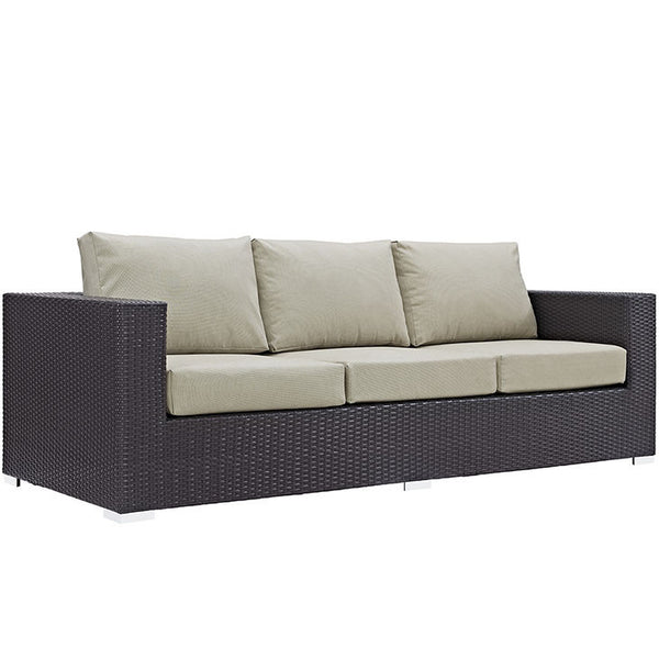 CONVENE OUTDOOR PATIO SOFA IN ESPRESSO BEIGE