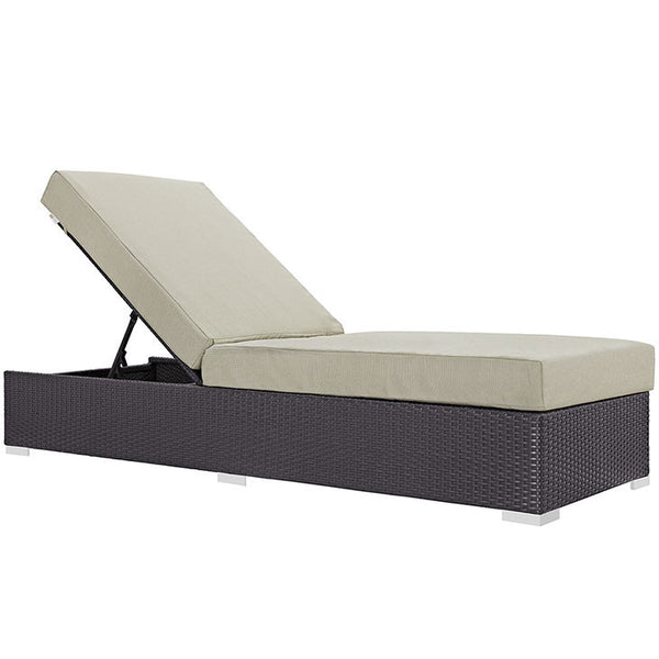 CONVENE OUTDOOR PATIO CHAISE LOUNGE IN ESPRESSO BEIGE