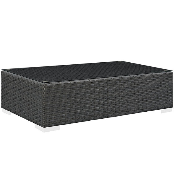 SOJOURN OUTDOOR PATIO COFFEE TABLE IN CHOCOLATE