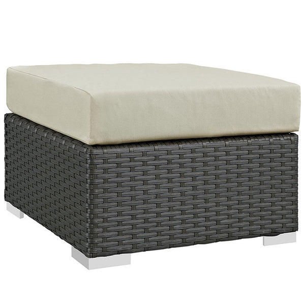 SOJOURN OUTDOOR PATIO OTTOMAN IN SUNBRELLA® CANVAS ANTIQUE BEIGE