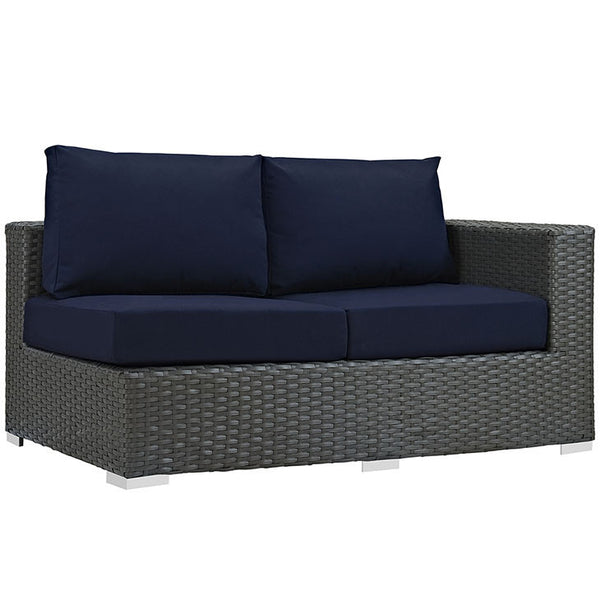 Sojourn Outdoor Patio Right Arm Loveseat in Sunbrella® Canvas Navy