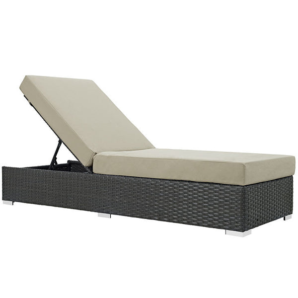 SOJOURN OUTDOOR PATIO CHAISE LOUNGE IN SUNBRELLA® CANVAS ANTIQUE BEIGE