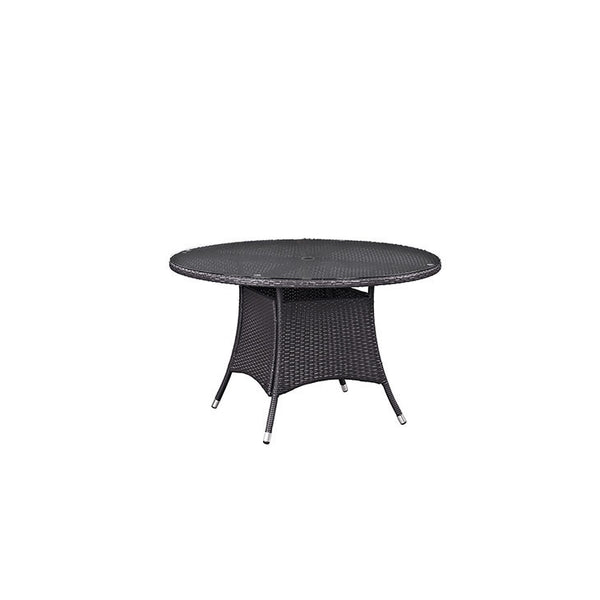 Convene 47" Round Outdoor Patio Dining Table in Espresso