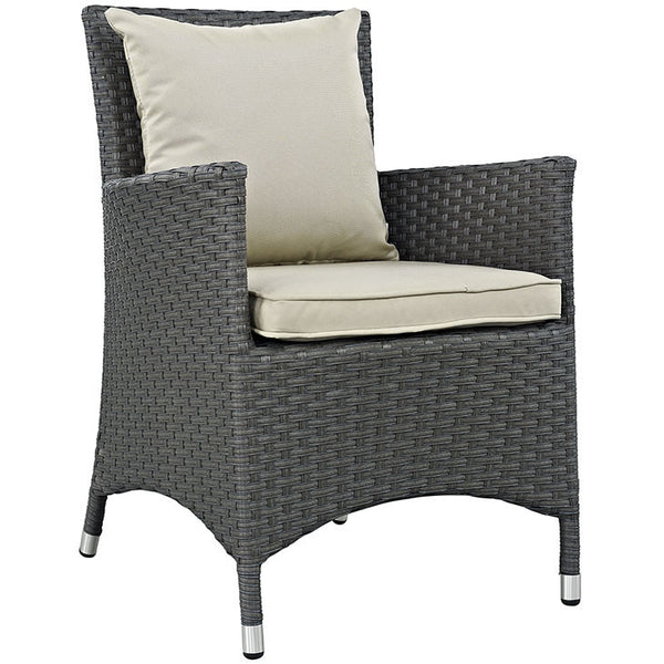 SOJOURN DINING OUTDOOR PATIO ARMCHAIR IN SUNBRELLA® ANTIQUE CANVAS BEIGE