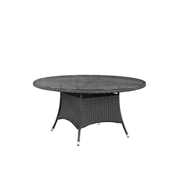 SOJOURN 59" ROUND OUTDOOR PATIO DINING TABLE IN CHOCOLATE