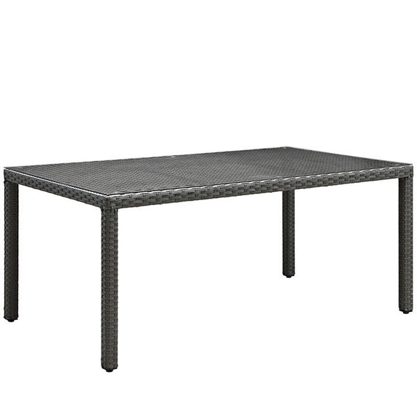 SOJOURN 70" OUTDOOR PATIO DINING TABLE IN CHOCOLATE