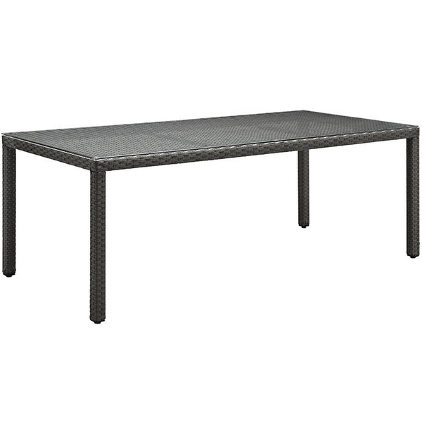 SOJOURN 82" OUTDOOR PATIO DINING TABLE IN CHOCOLATE