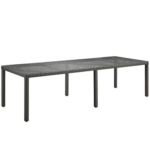 Sojourn 114" Outdoor Patio Dining Table in Chocolate