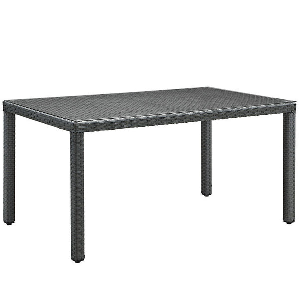 SOJOURN 59" OUTDOOR PATIO DINING TABLE IN CHOCOLATE