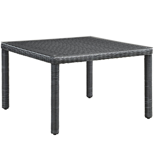 SUMMON 47" SQUARE OUTDOOR PATIO DINING TABLE IN GRAY