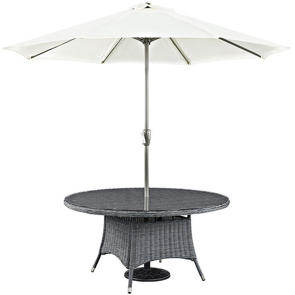 SUMMON 59" ROUND OUTDOOR PATIO DINING TABLE IN GRAY