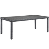 Summon 83" Outdoor Patio Dining Table in Gray