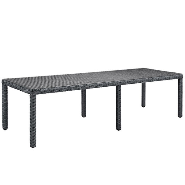 SUMMON 114" OUTDOOR PATIO DINING TABLE IN GRAY