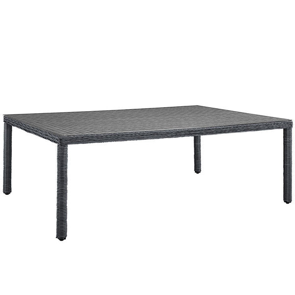 SUMMON 90" OUTDOOR PATIO DINING TABLE IN GRAY