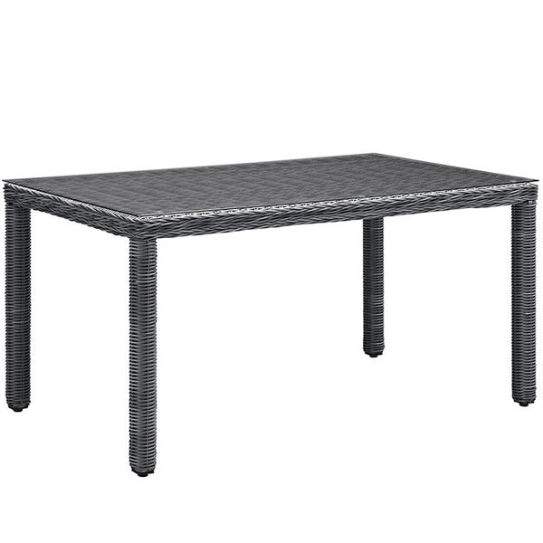 SUMMON 59" OUTDOOR PATIO DINING TABLE IN GRAY