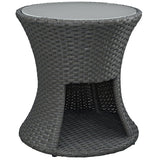 Sojourn Outdoor Patio Side Table in Chocolate