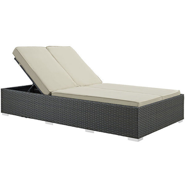 SOJOURN OUTDOOR PATIO CHAISE IN SUNBRELLA® CHOCOLATE BEIGE