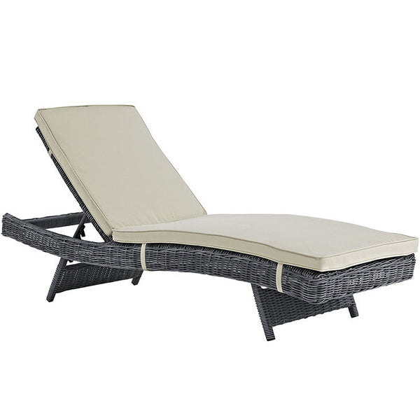 SUMMON OUTDOOR PATIO CHAISE IN SUNBRELLA® ANTIQUE CANVAS BEIGE