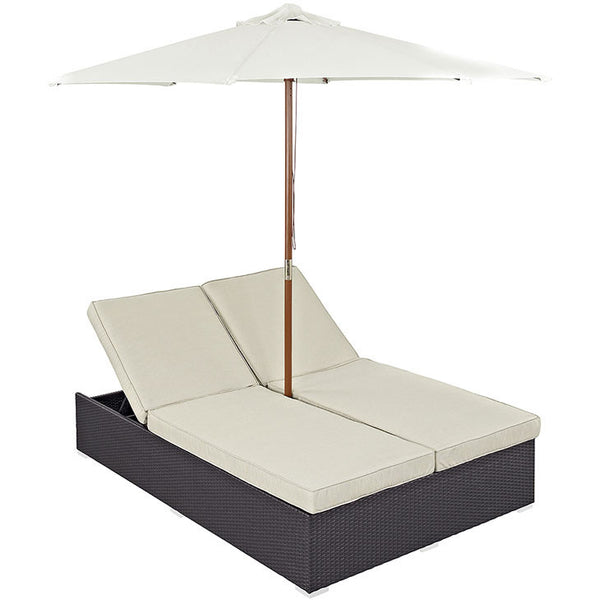 CONVENE OUTDOOR PATIO CHAISE IN ESPRESSO BEIGE