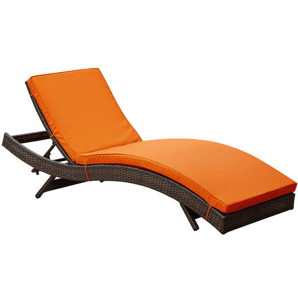 PEER OUTDOOR PATIO CHAISE IN BROWN ORANGE